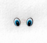 Глазки клеевые овал 11*16мм (синий), пара