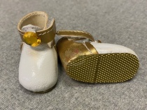 Туфли 5 см стразы бело-золотые