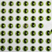 Глазки клеевые  7-10125, 7мм,(зеленые,черный зрачок), пара