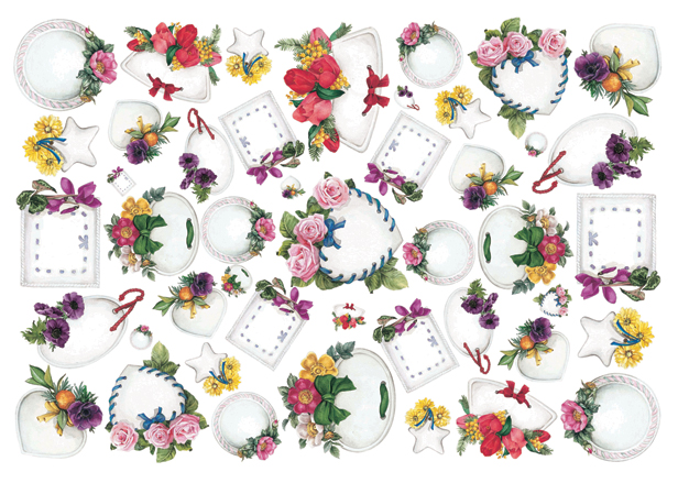 Бумага рисовая Calambur PAU 73 Рамочки с цветами 35*50