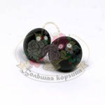 Глазки на петле пришивные стекло 12 мм пара черные  Глазки на петле пришивные стекло 12 мм пара черные