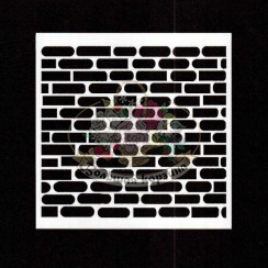Трафарет пластиковый 13x13 см, Кирпичи